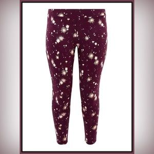 Torrid Burgundy/Purple “Star Explosion” Leggings Size 3